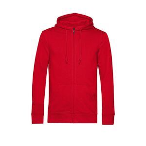 B&C Mens Zipped Hoodie / Red